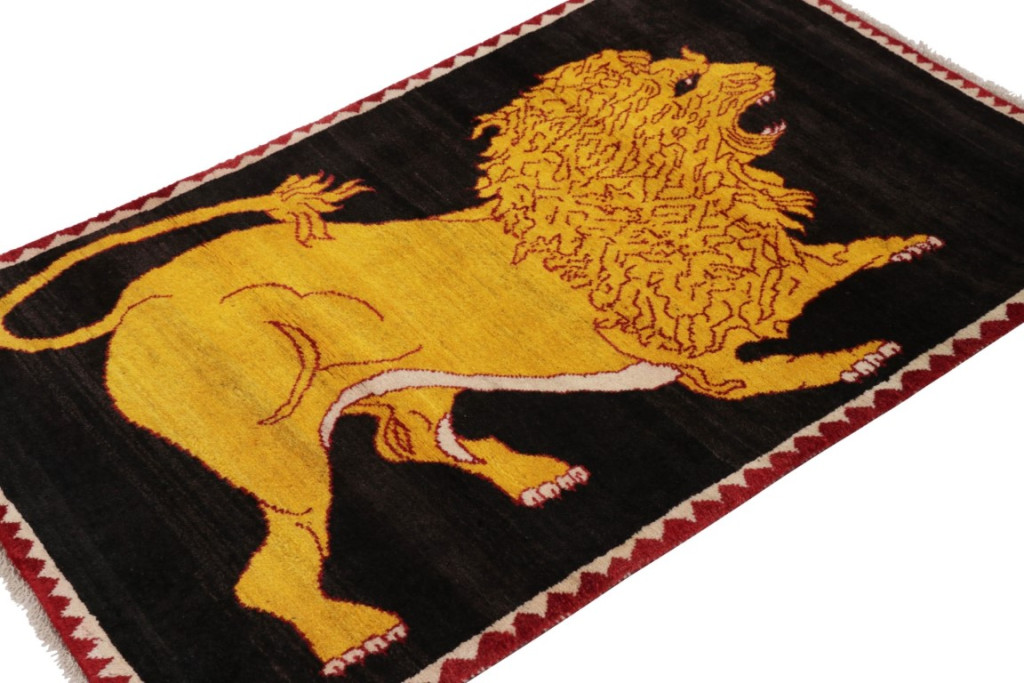 Vintage Gabbeh Pictorial Rug