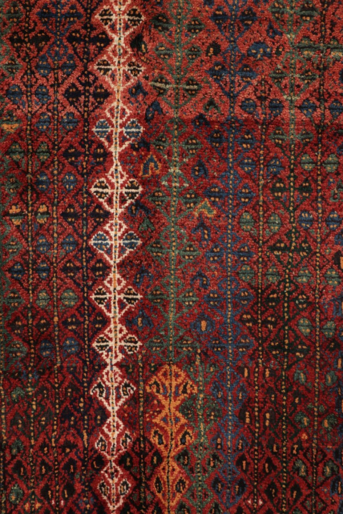 Vintage Qashqai Persian Geometric Runner Rug
