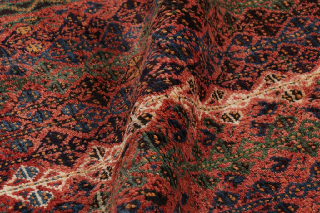 Vintage Qashqai Persian Geometric Runner Rug