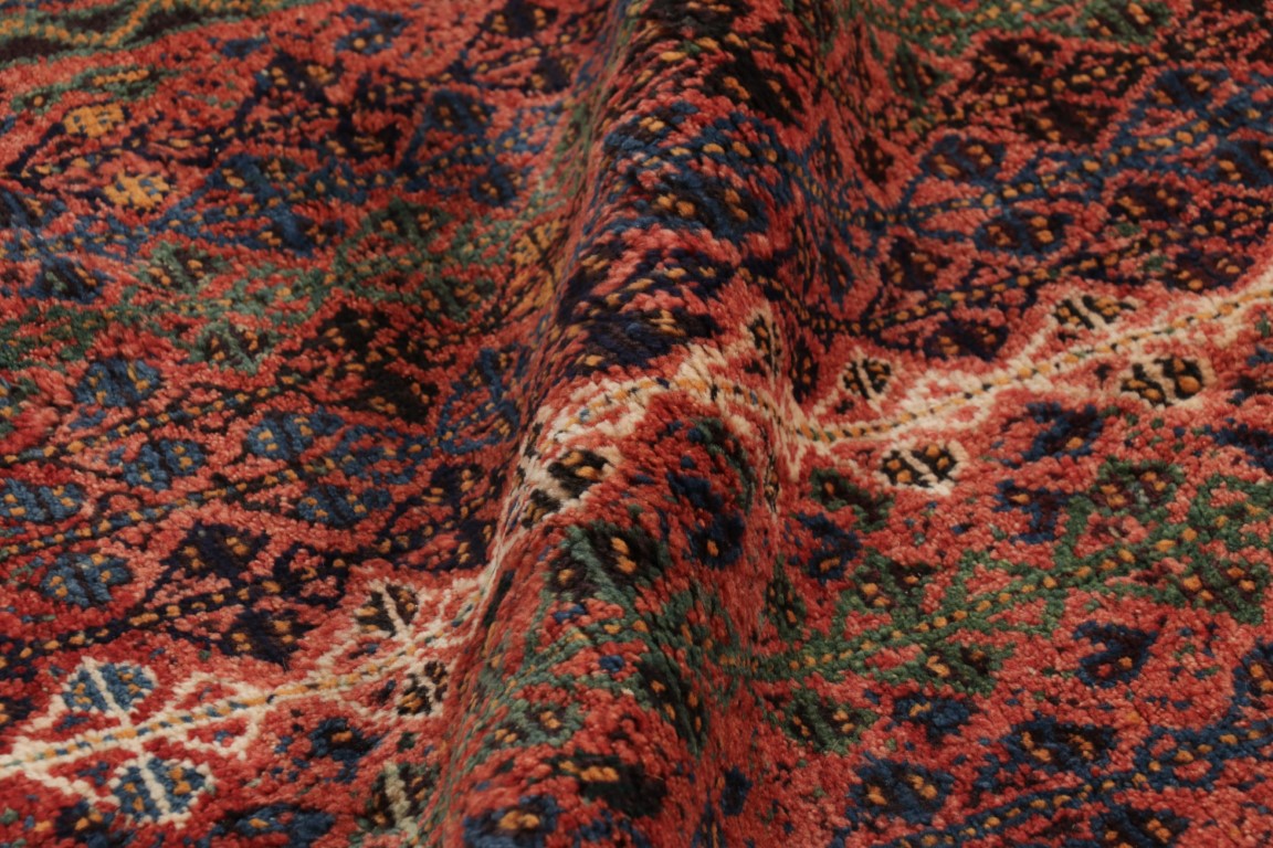 Vintage Qashqai Persian Geometric Runner Rug