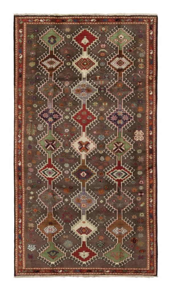 Vintage Gabbeh Persian Runner Rug with Colorful Geometric Patterns - Rug & Kilim