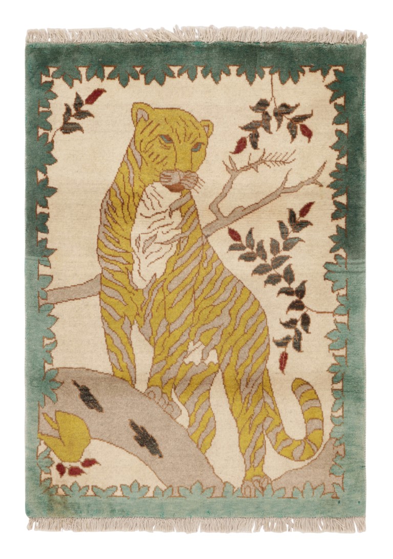 Vintage Gabbeh Pictorial Rug