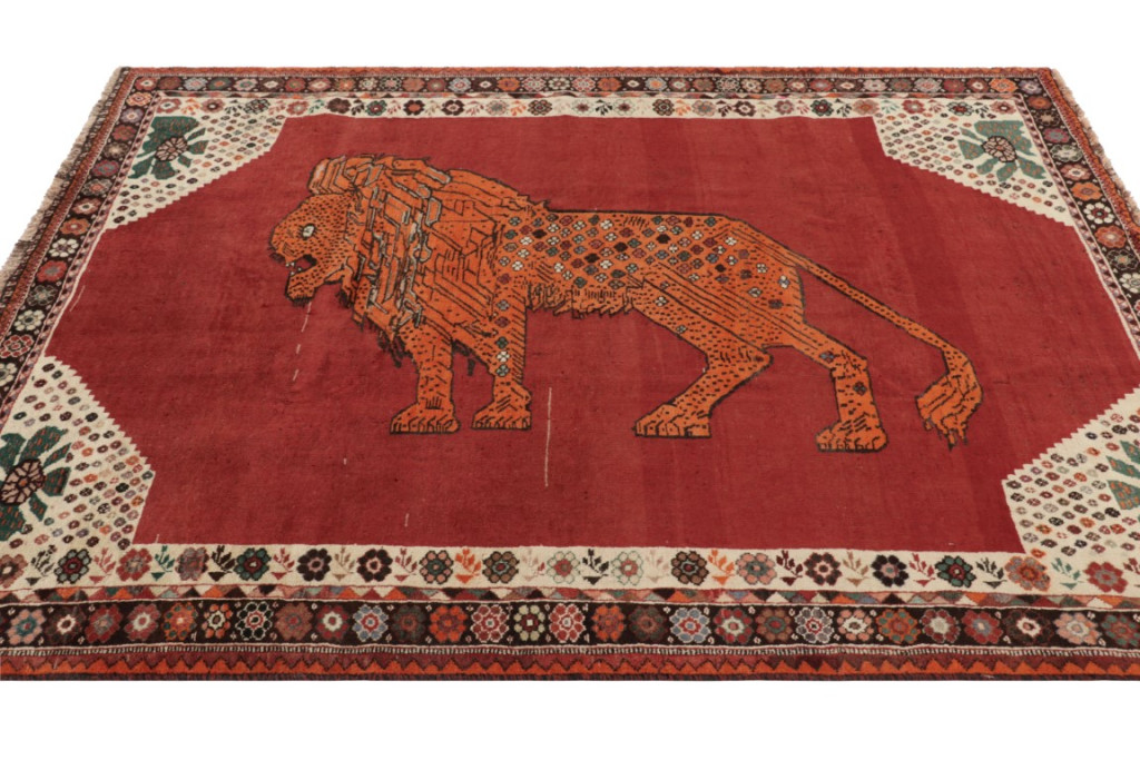 Vintage Gabbeh Pictorial Rug