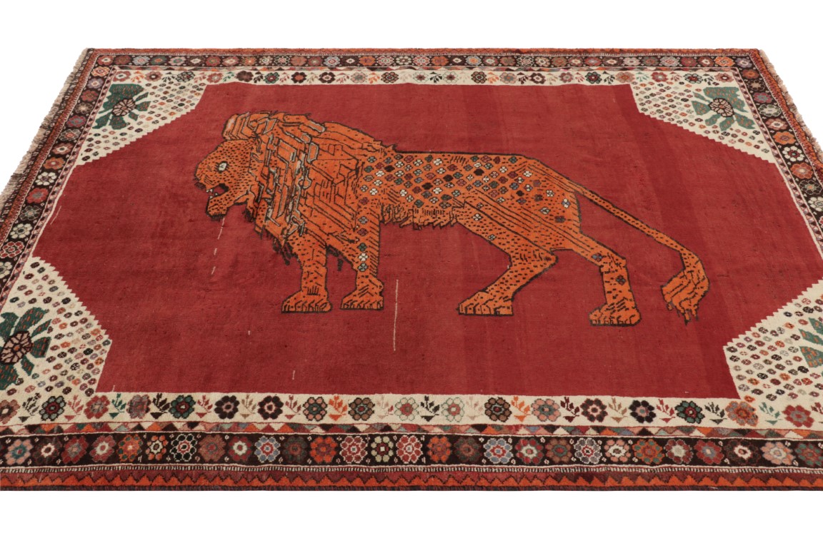 Vintage Gabbeh Pictorial Rug