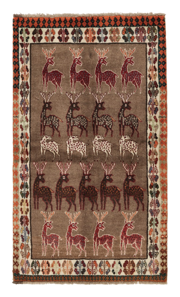 Vintage Gabbeh Pictorial Rug