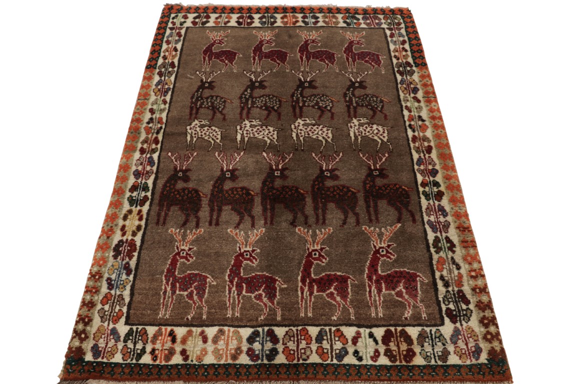 Vintage Gabbeh Pictorial Rug