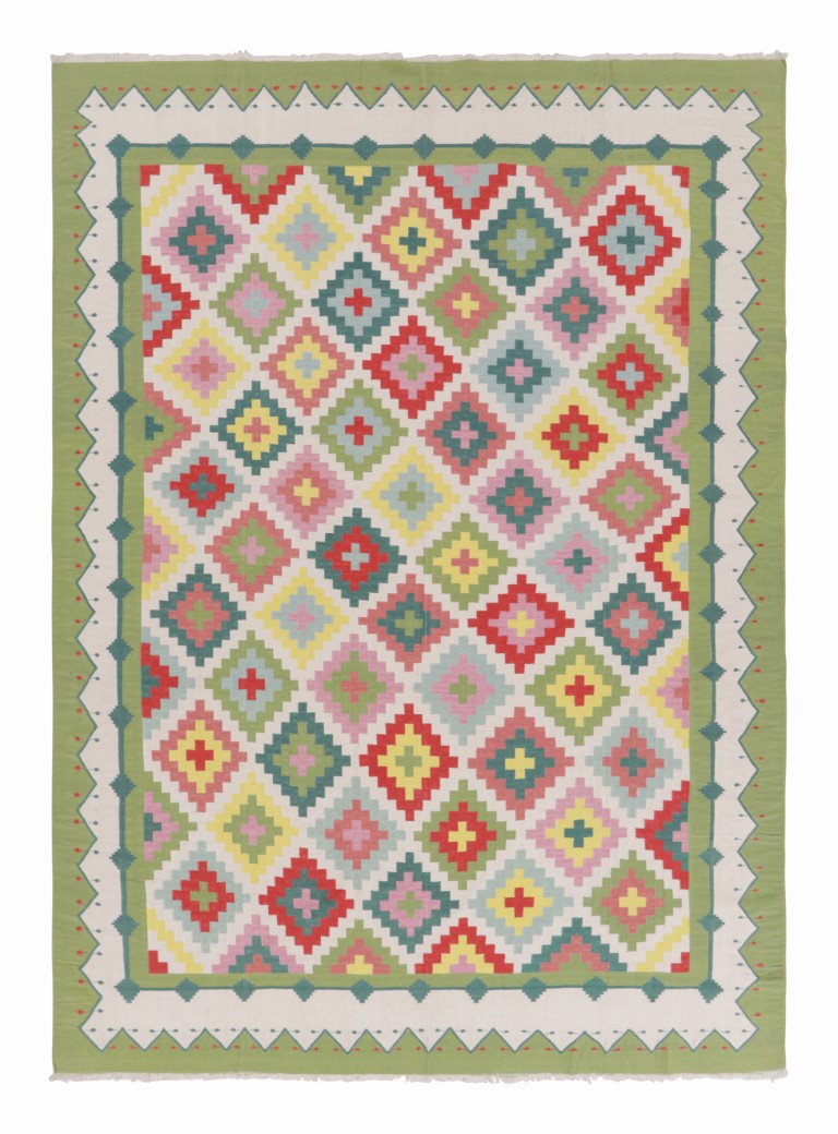 Contemporary Dhurrie Geometric Rug