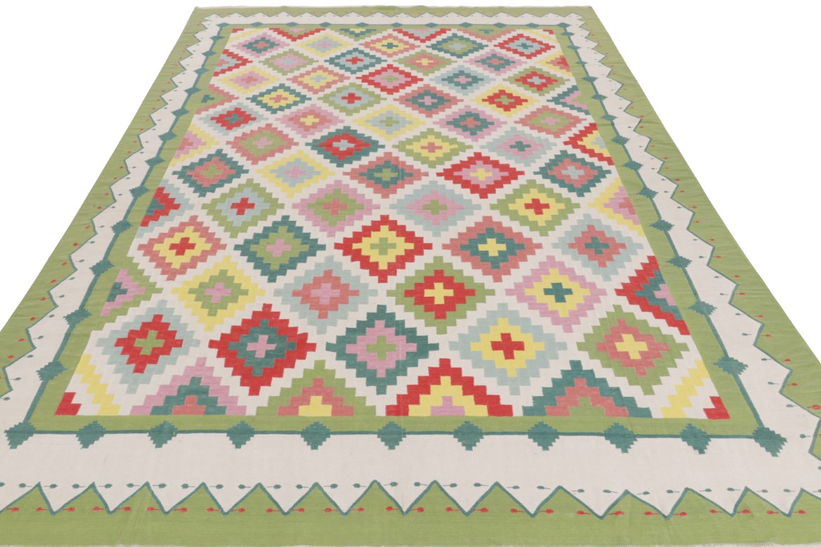Contemporary Dhurrie Geometric Rug