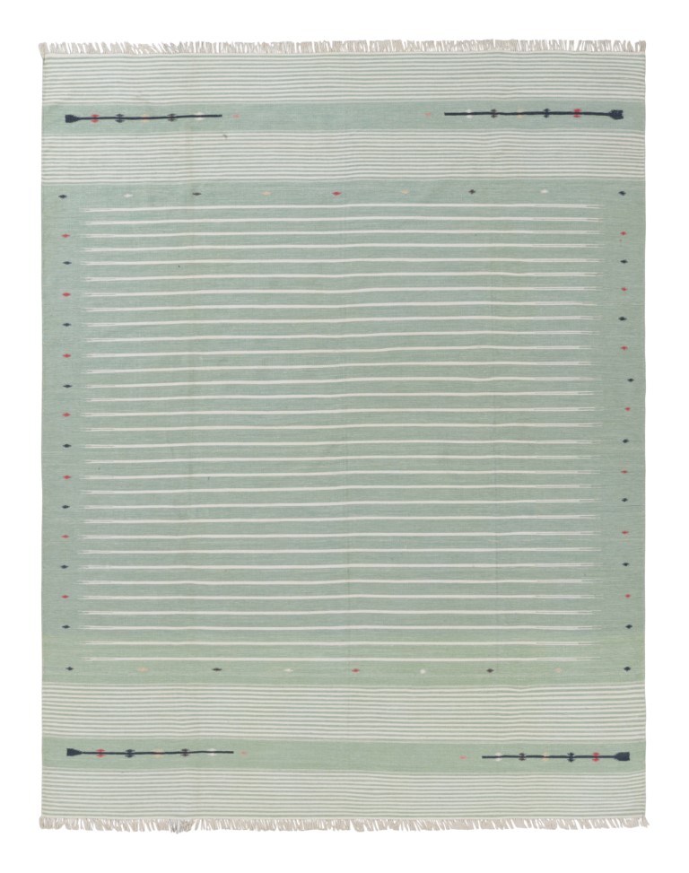 Contemporary Dhurrie Striped Rug