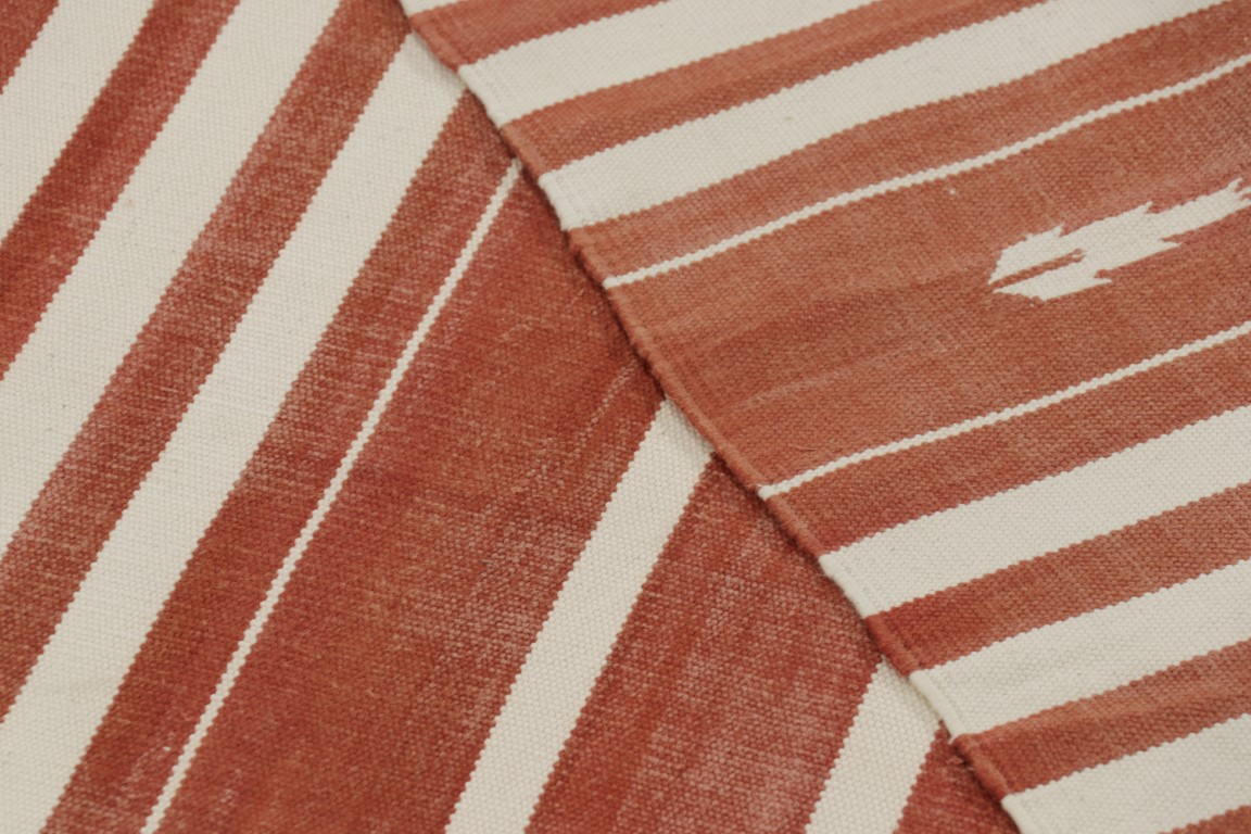 Contemporary Dhurrie Striped Rug