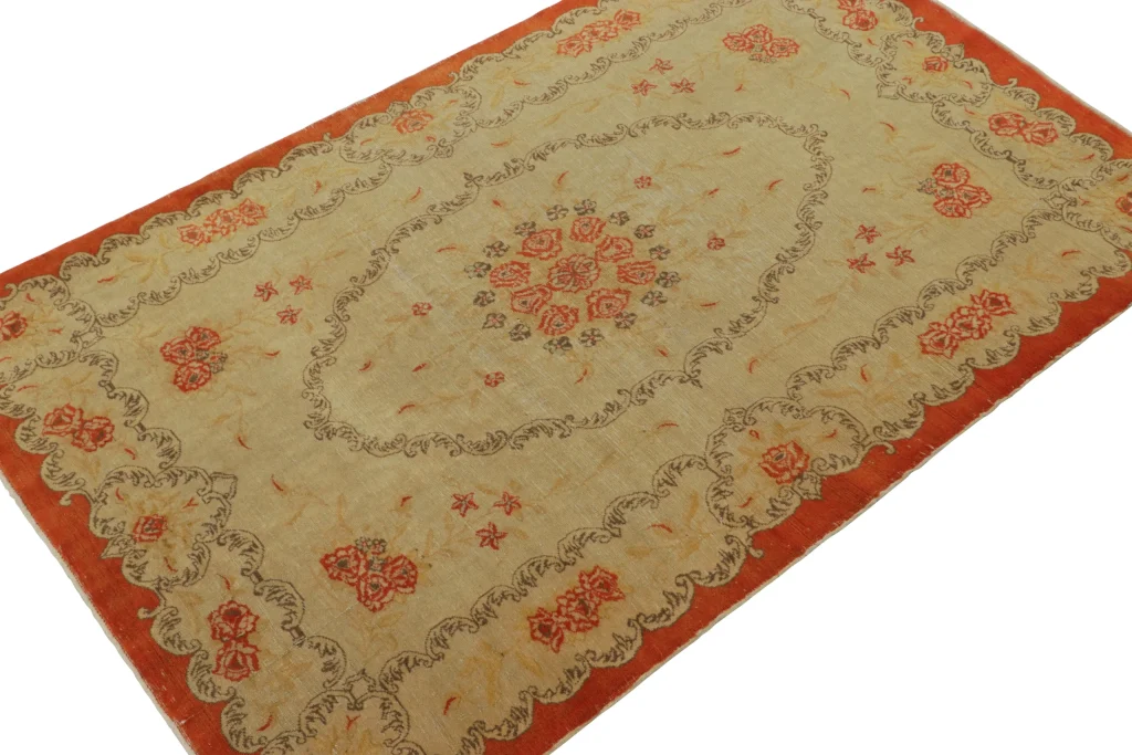 Vintage Turkish Floral Rug