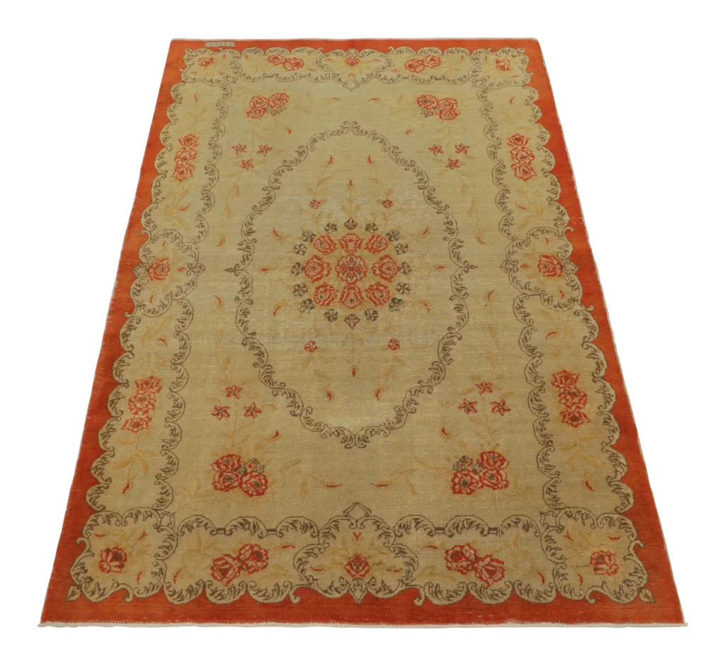 Vintage Turkish Floral Rug