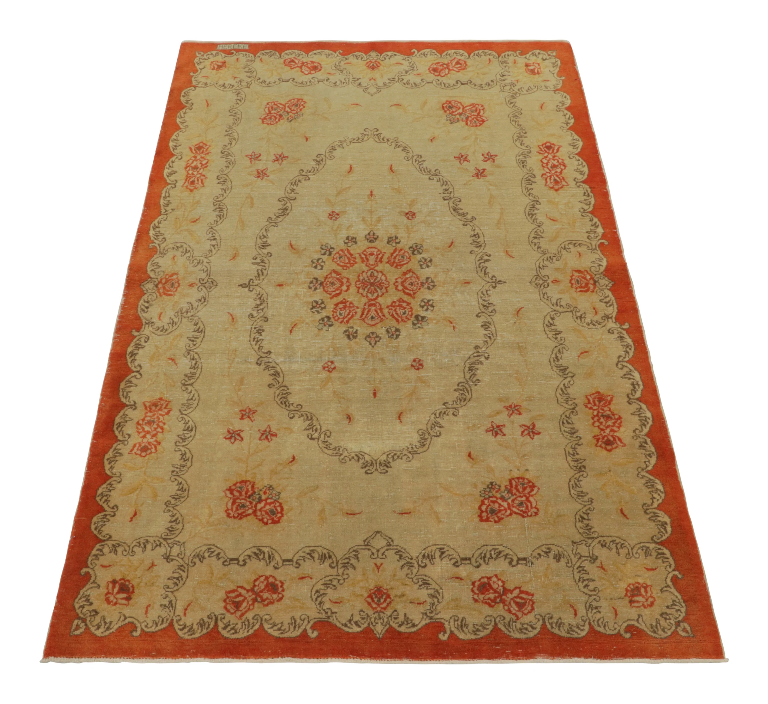 Vintage Turkish Floral Rug