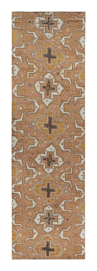 Rug & Kilim’s Tribal inspired rug in Beige-Brown & Gold Geometric Patterns