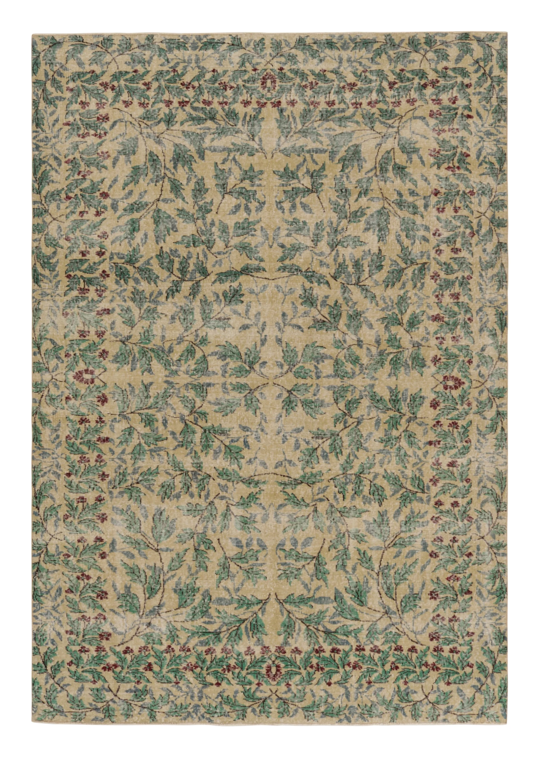 Vintage Zeki Müren Floral Rug