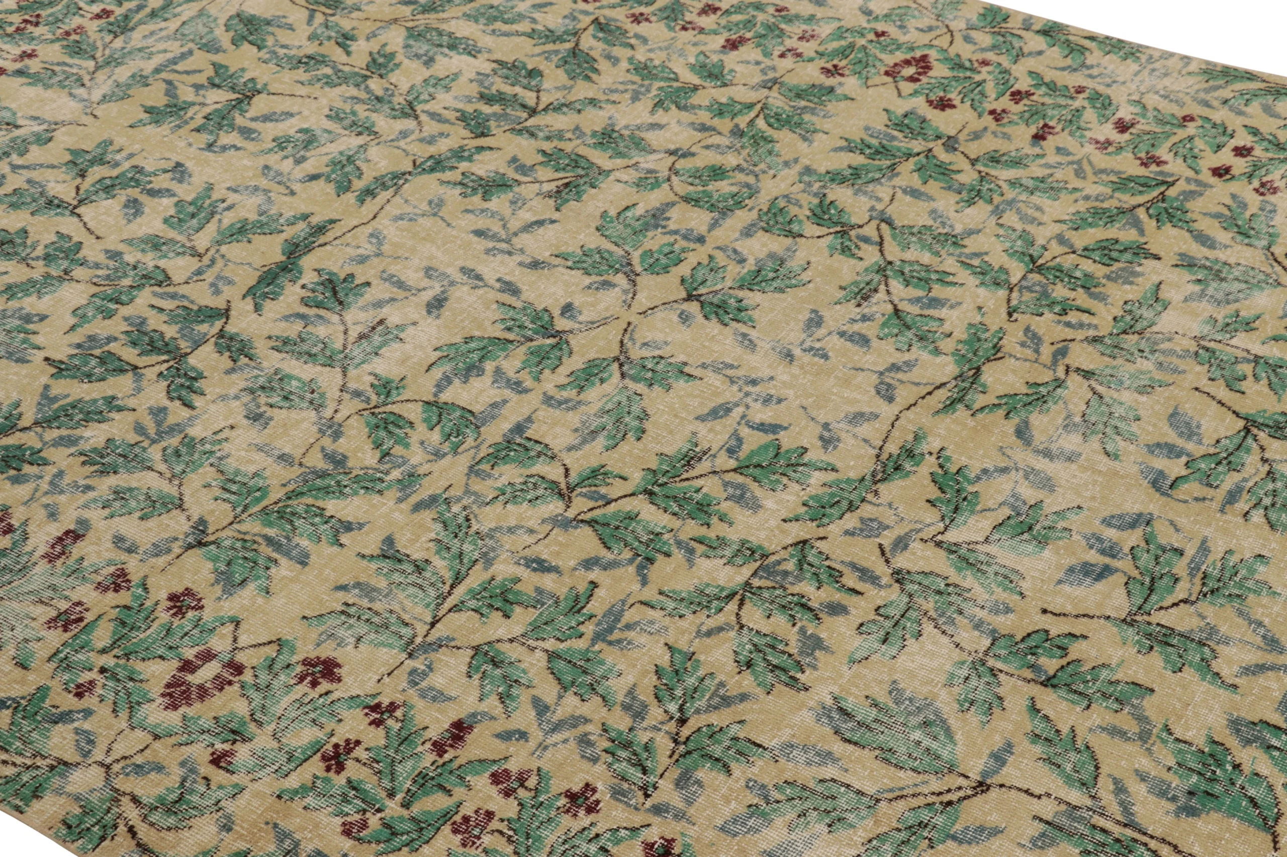Vintage Zeki Müren Floral Rug