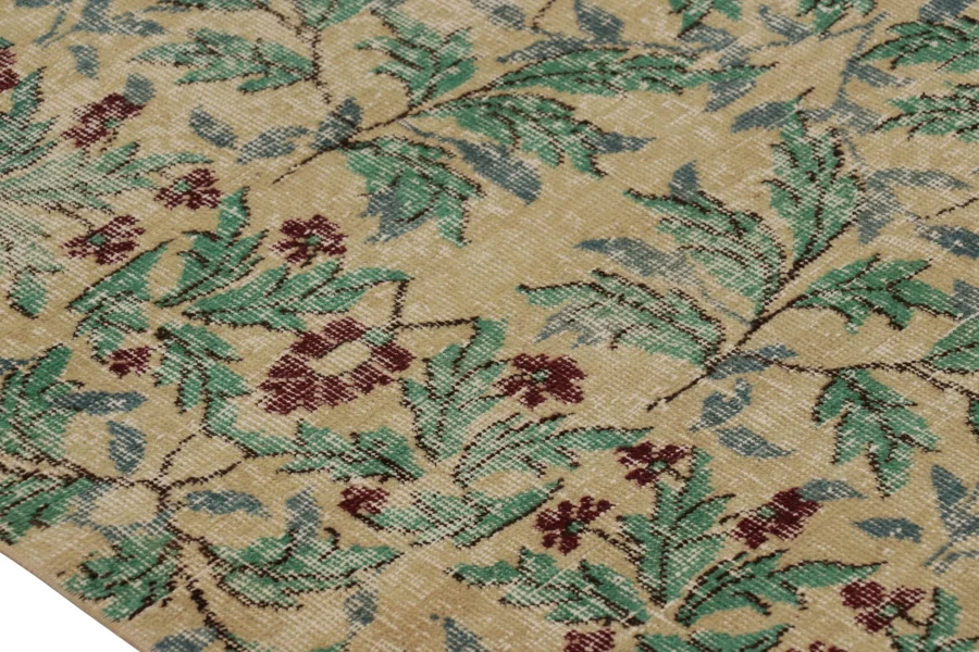 Vintage Zeki Müren Floral Rug