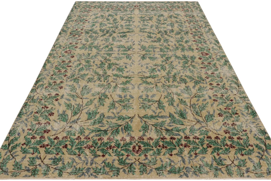 Vintage Zeki Müren Floral Rug