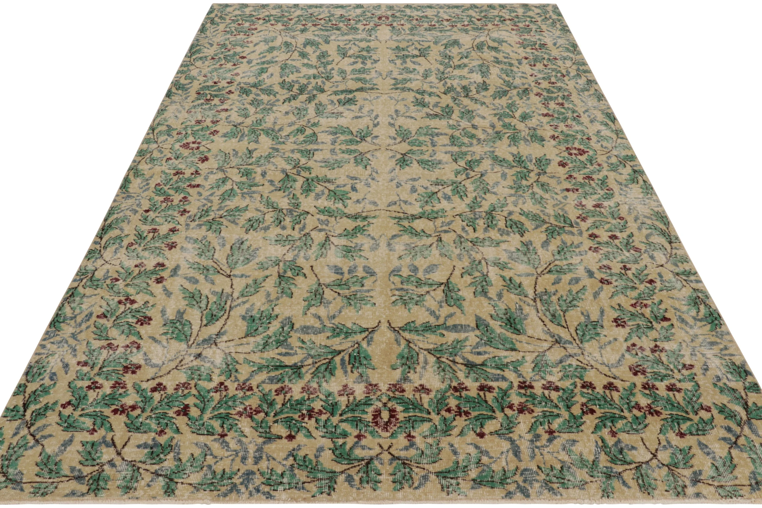 Vintage Zeki Müren Floral Rug