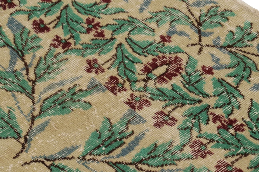 Vintage Zeki Müren Floral Rug