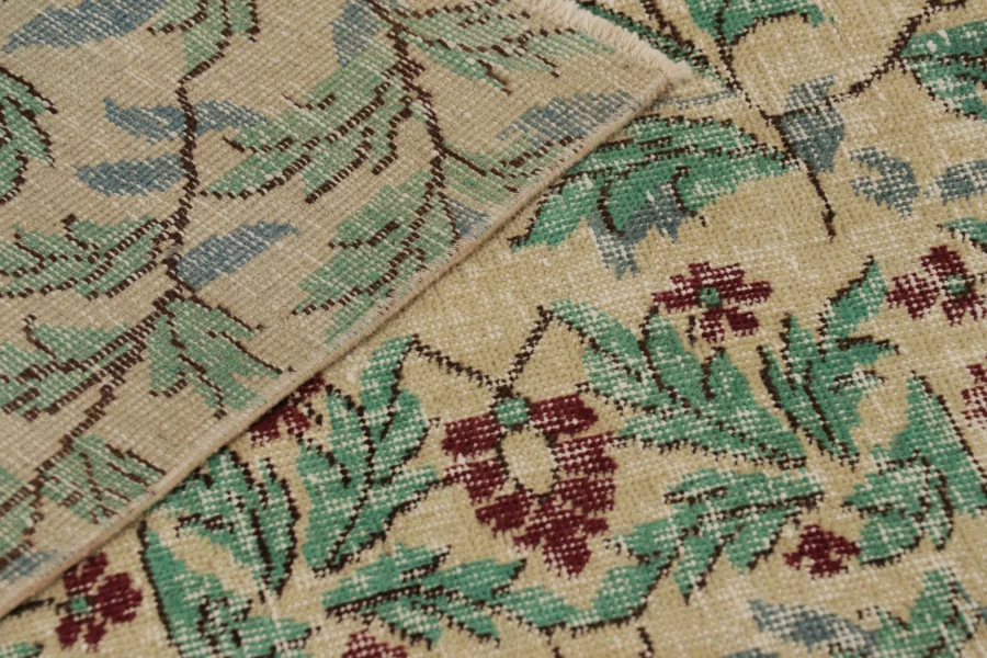 Vintage Zeki Müren Floral Rug