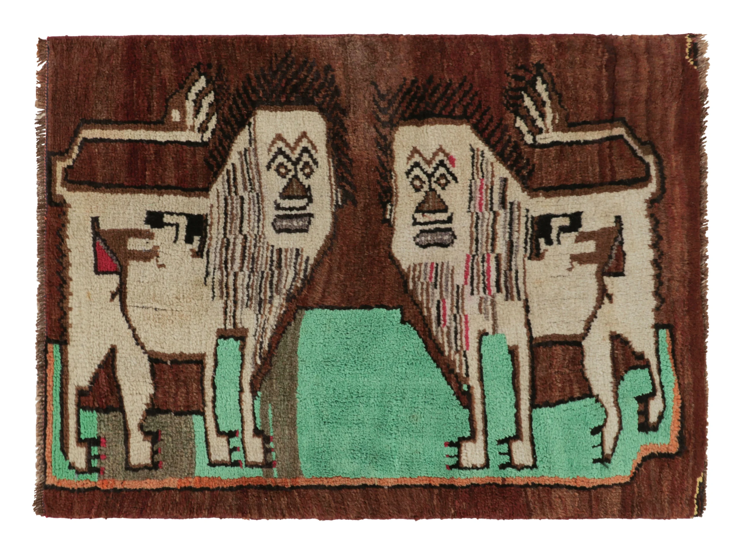 Vintage Gabbeh Pictorial Rug