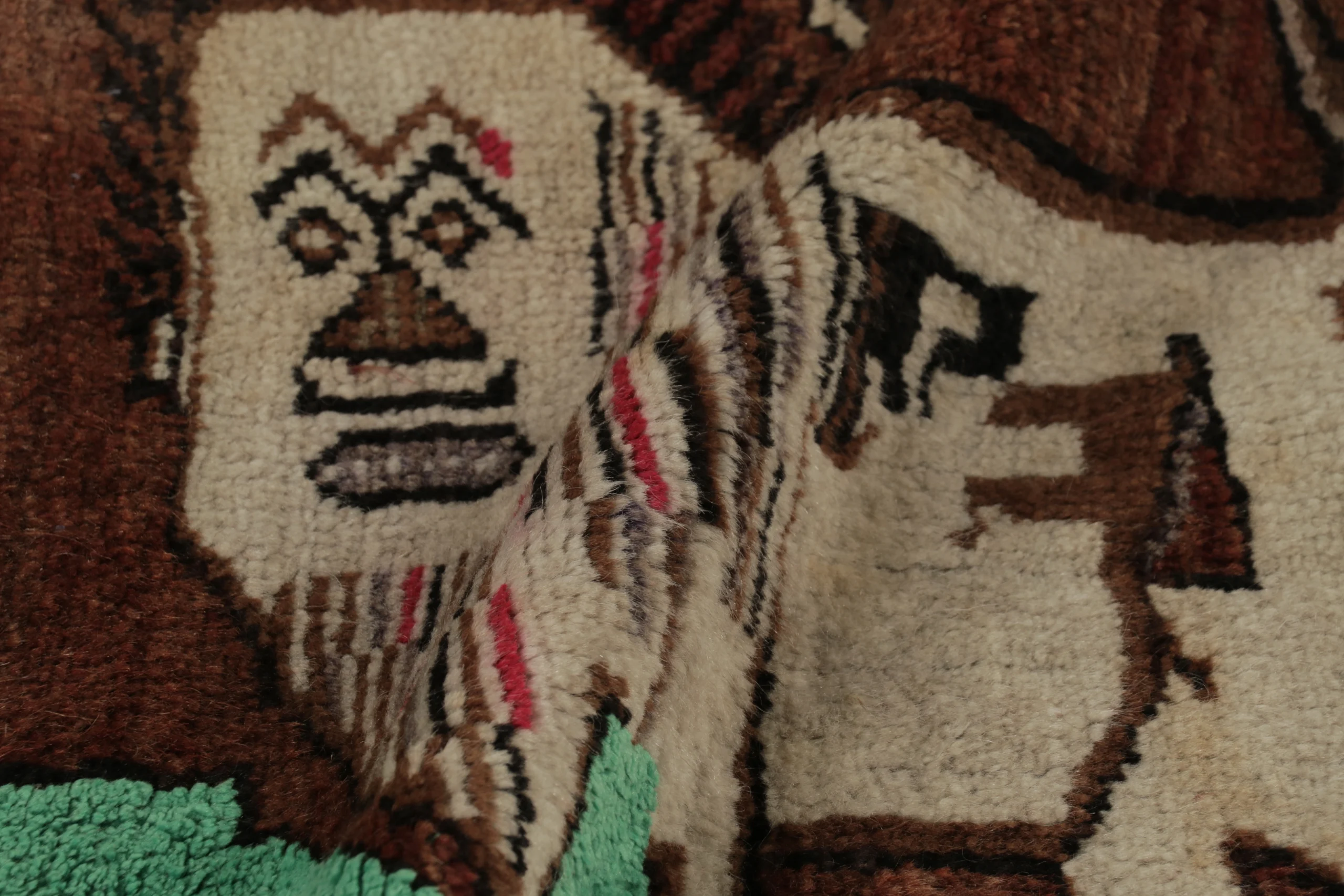 Vintage Gabbeh Pictorial Rug