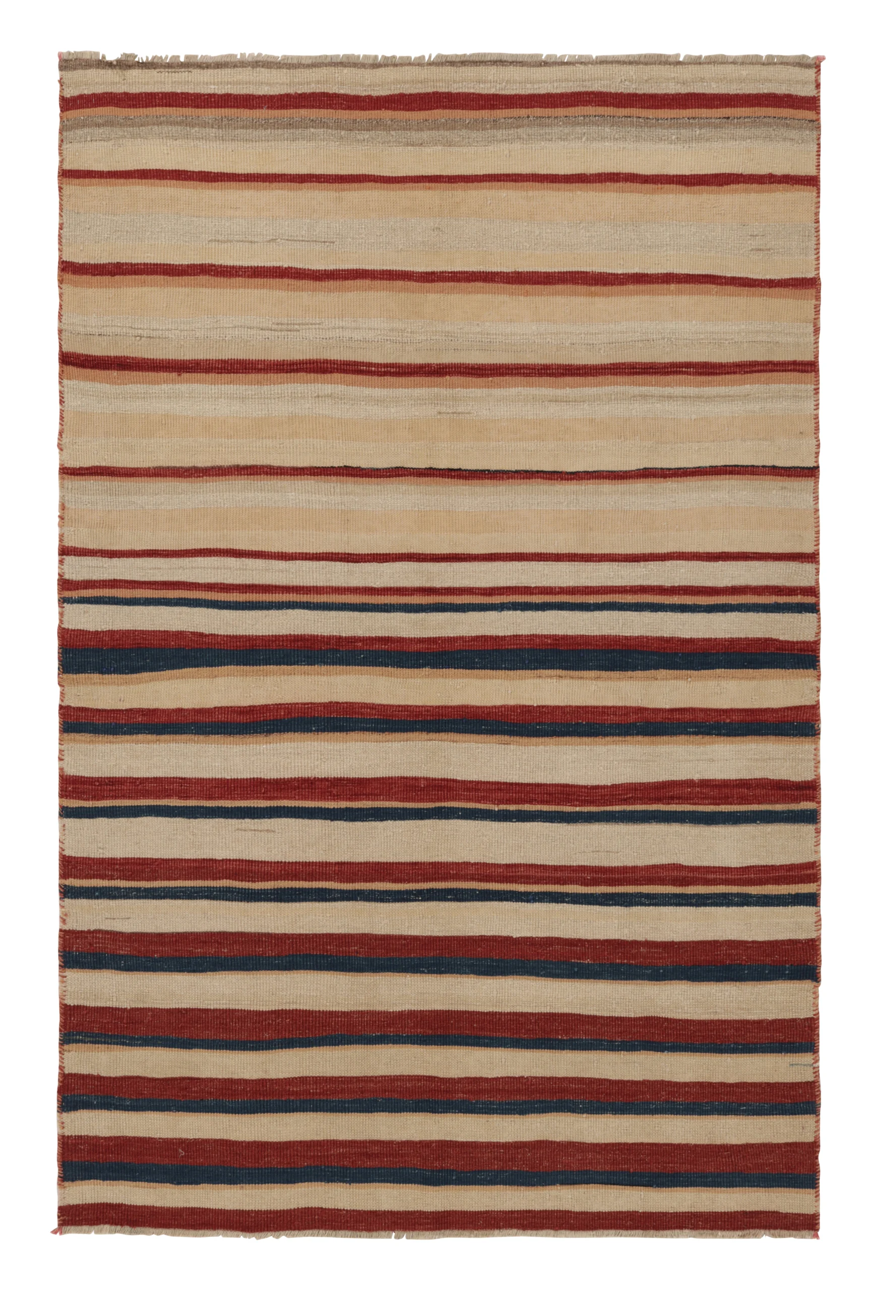 Vintage Heriz Striped Kilim