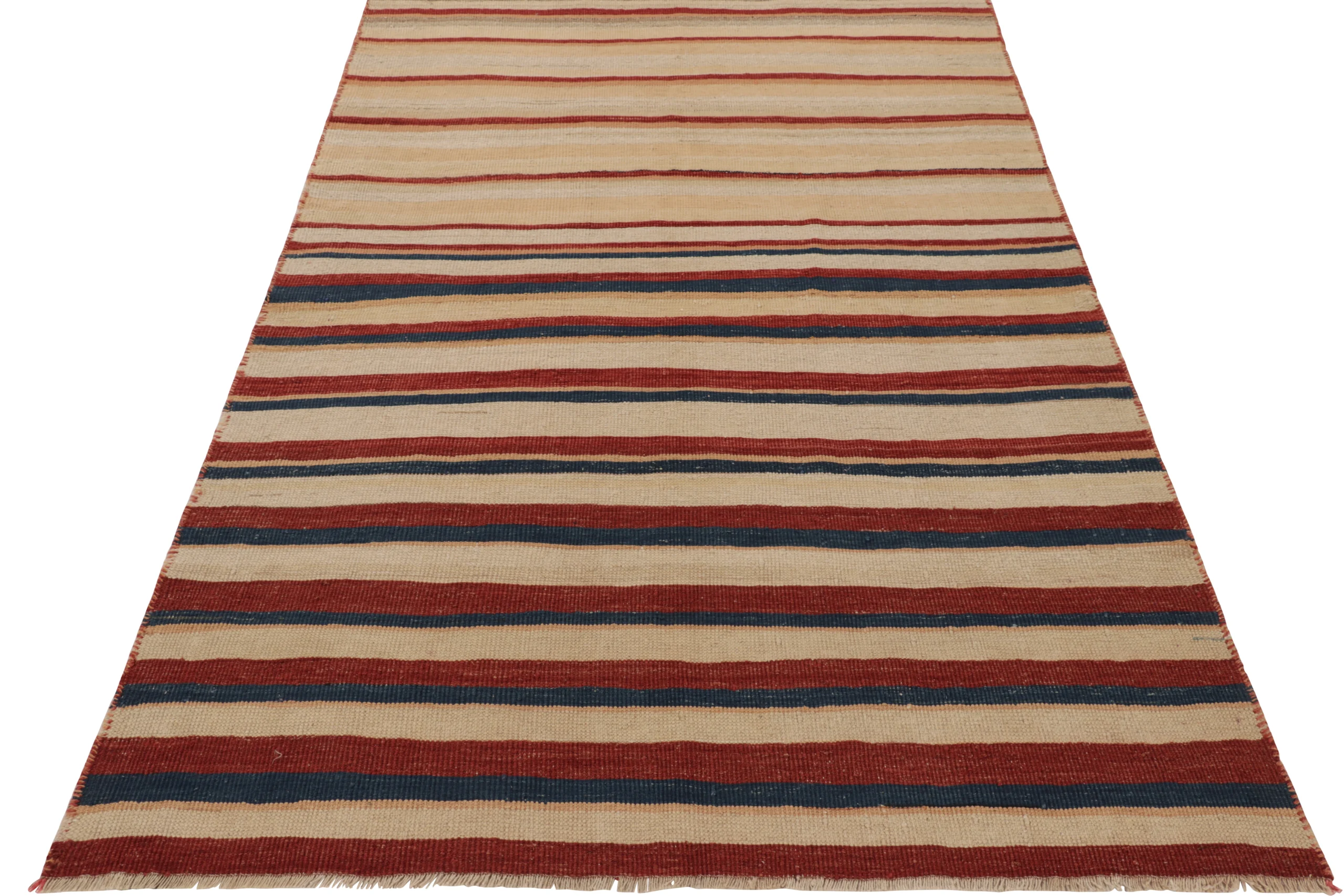 Vintage Heriz Striped Kilim