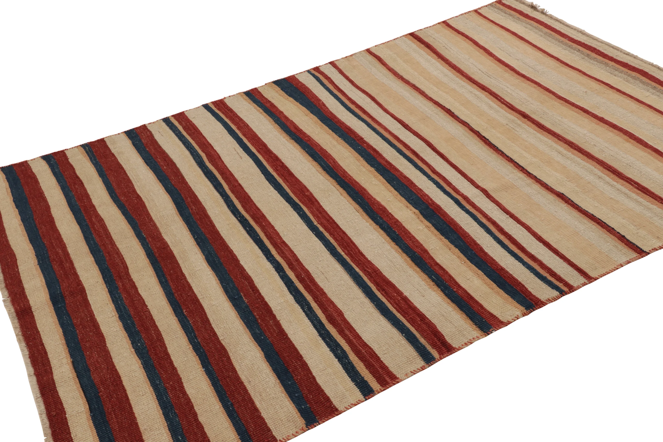 Vintage Heriz Striped Kilim