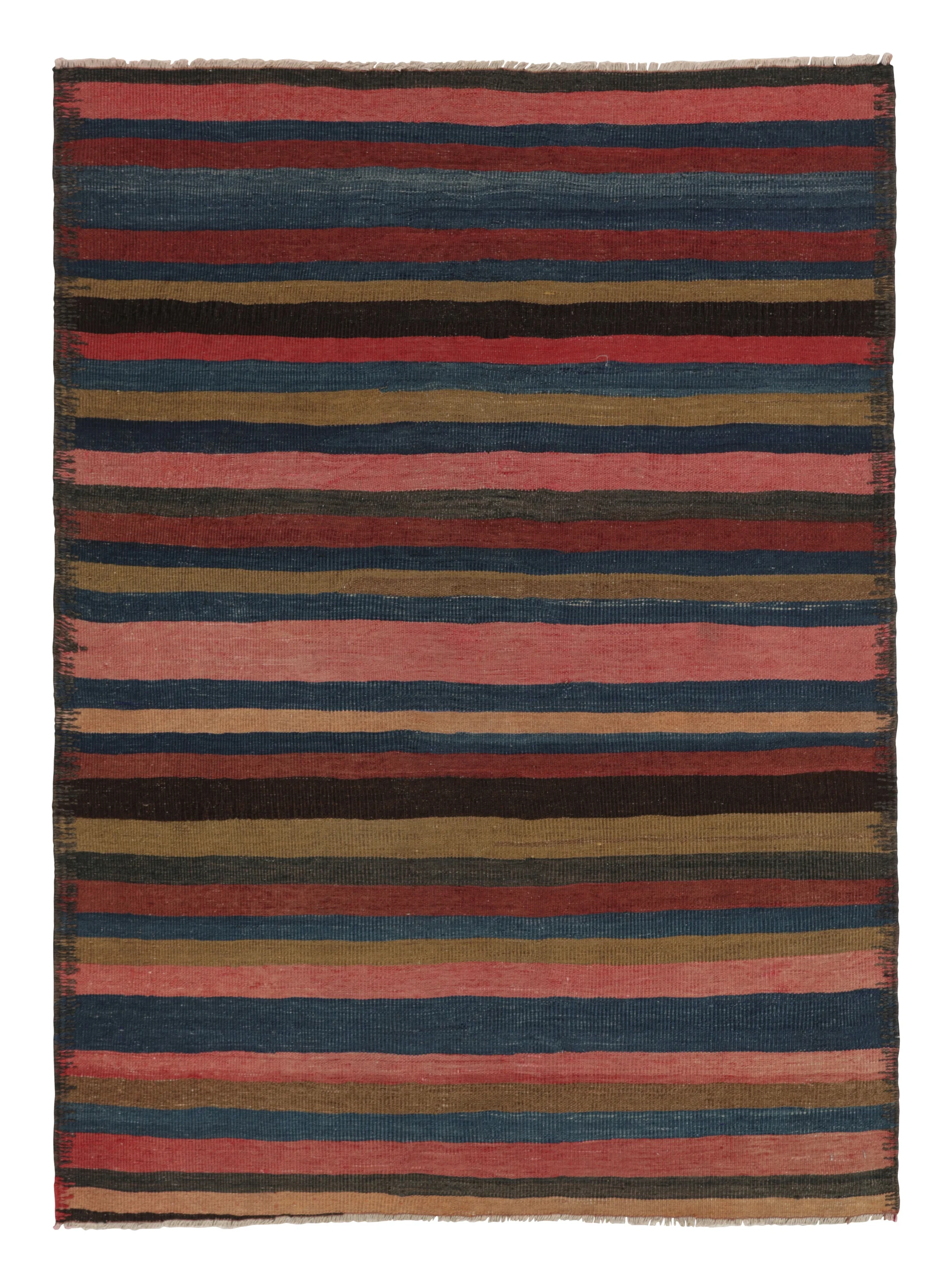 Vintage Heriz Striped Kilim