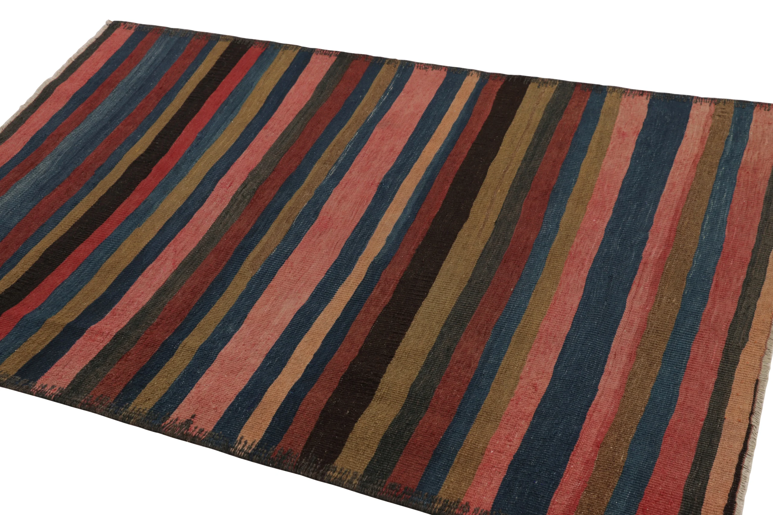 Vintage Heriz Striped Kilim