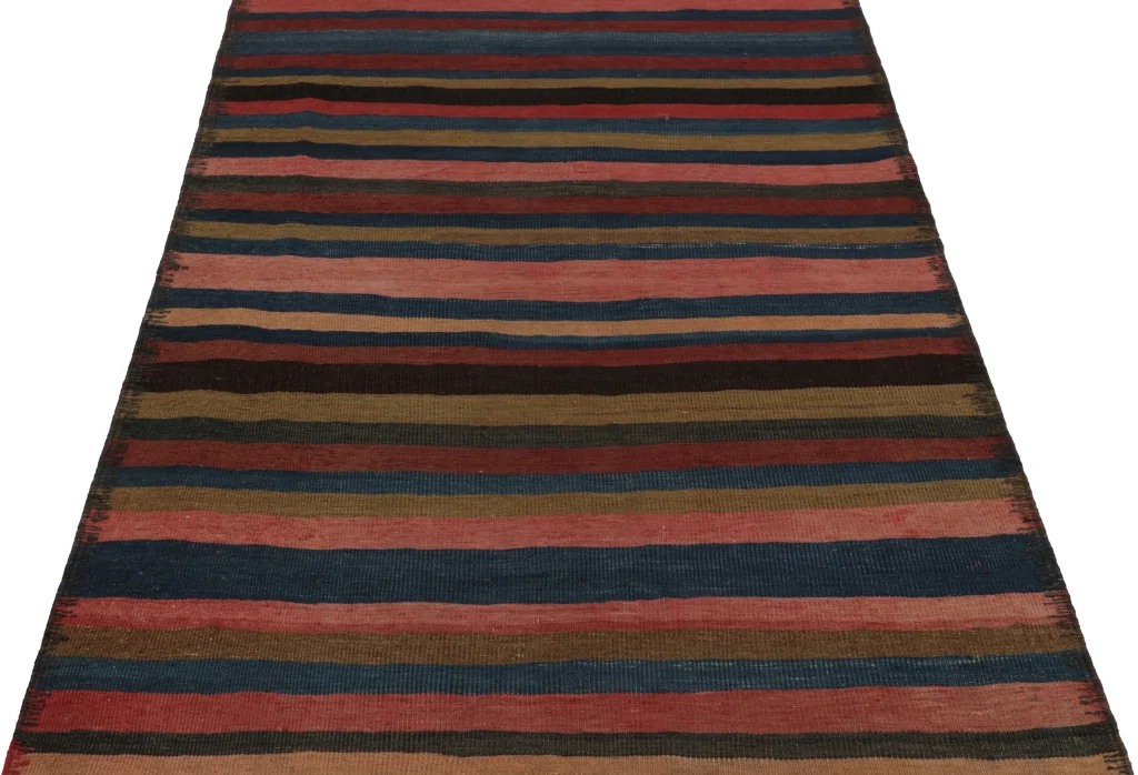 Vintage Heriz Striped Kilim