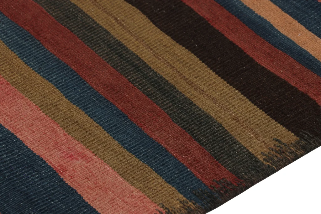 Vintage Heriz Striped Kilim