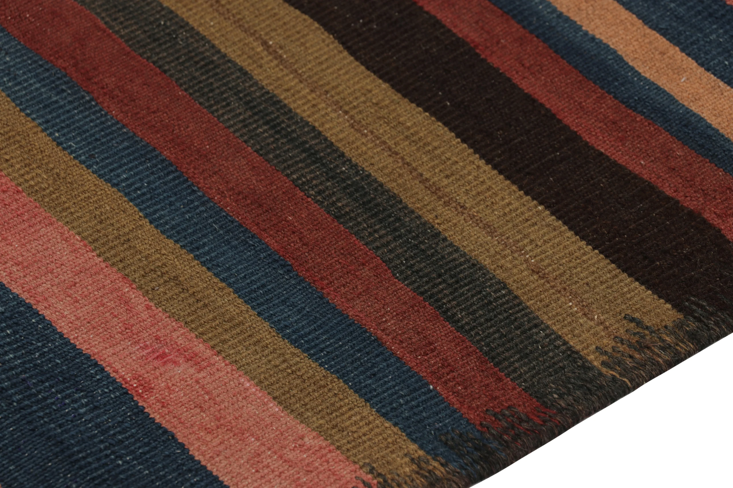 Vintage Heriz Striped Kilim