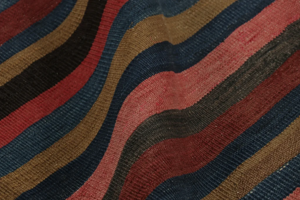Vintage Heriz Striped Kilim