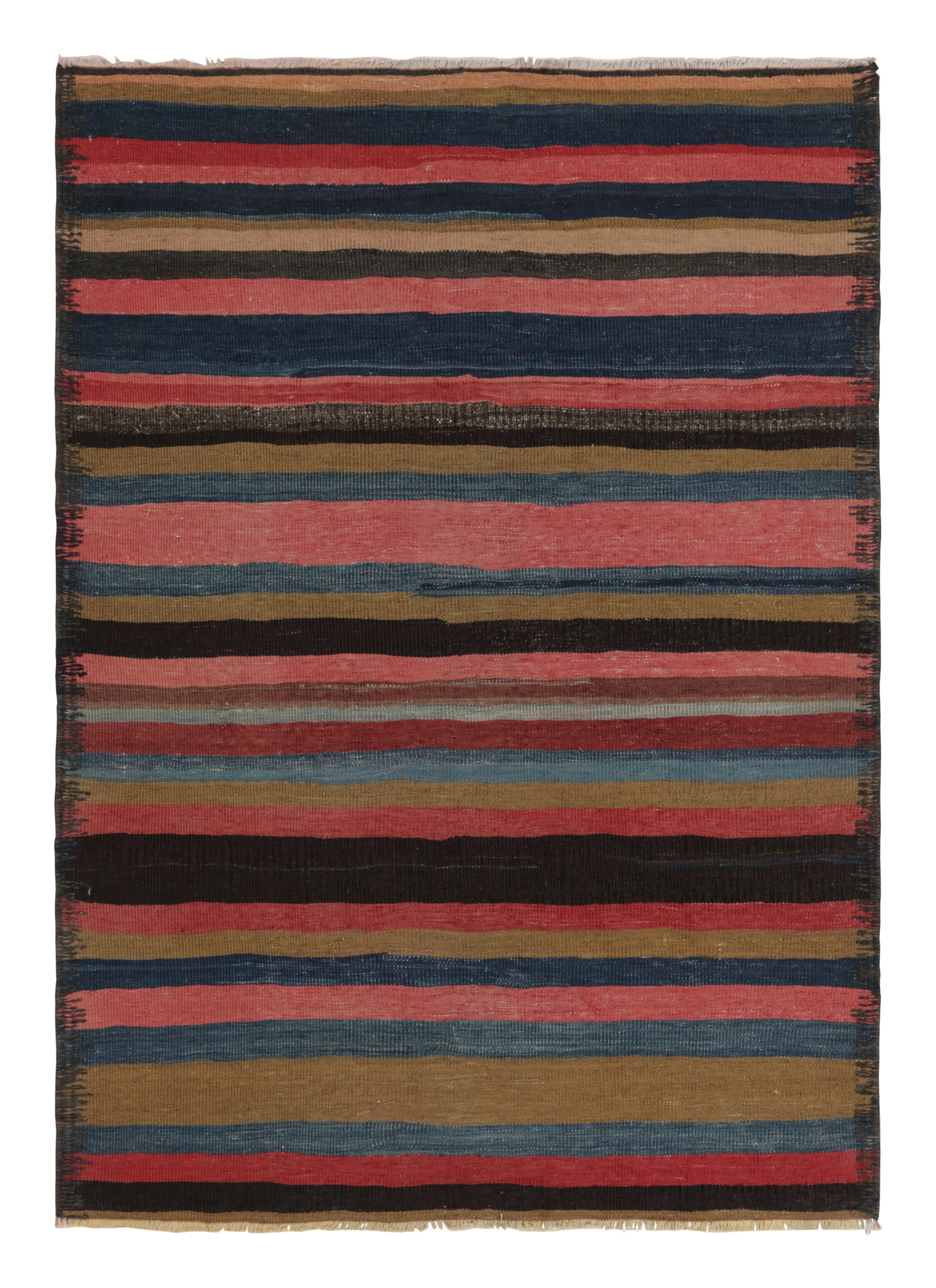 Vintage Heriz Striped Kilim
