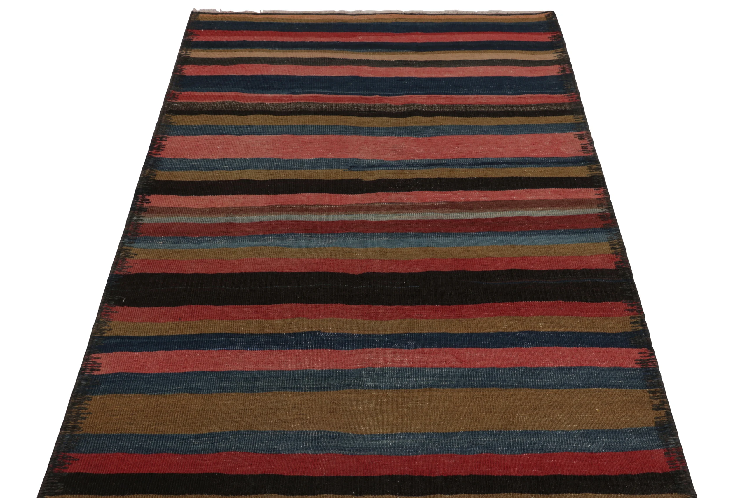 Vintage Heriz Striped Kilim