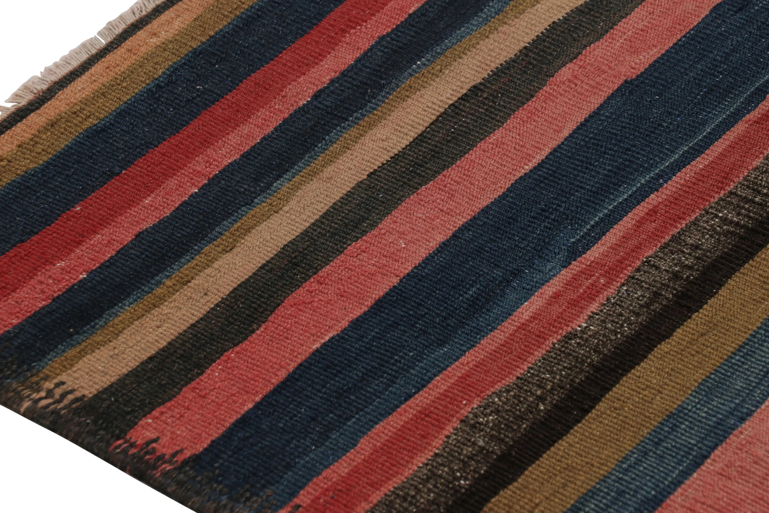 Vintage Heriz Striped Kilim