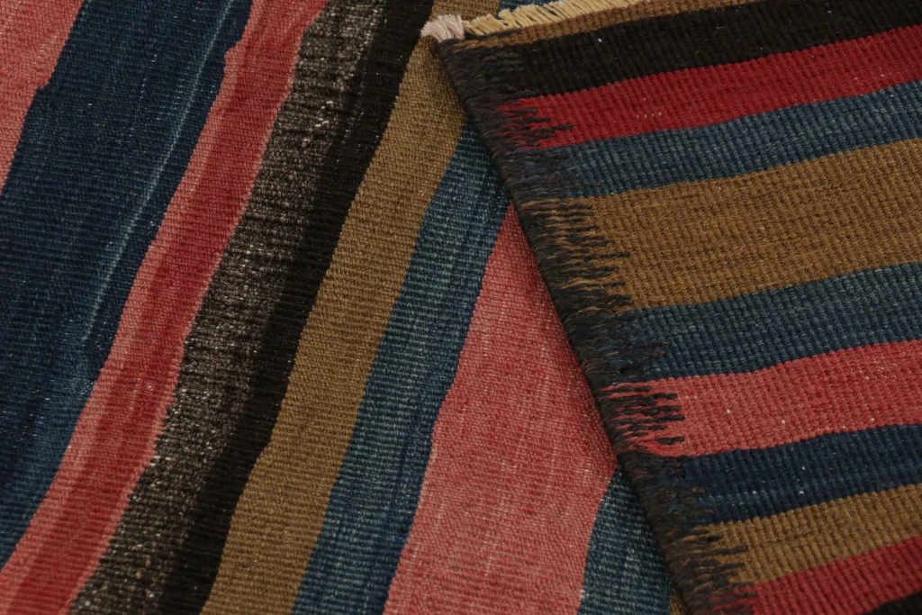 Vintage Heriz Striped Kilim