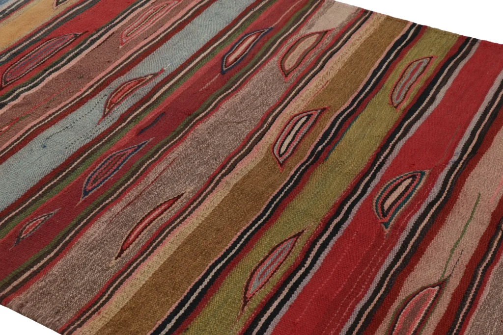 Vintage Heriz Striped Kilim