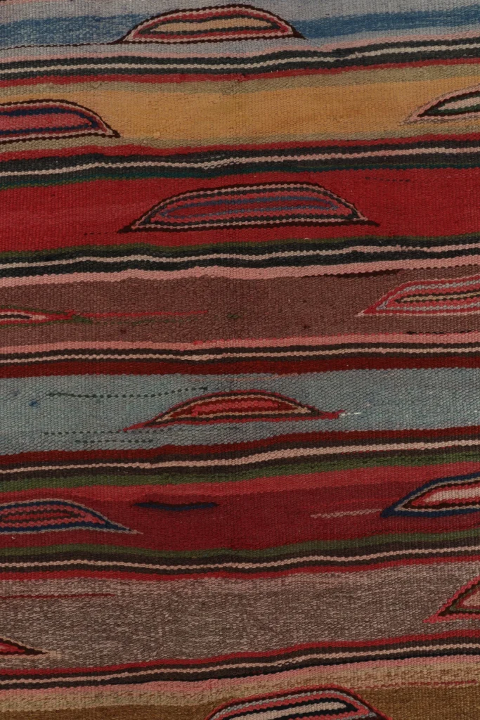 Vintage Heriz Striped Kilim