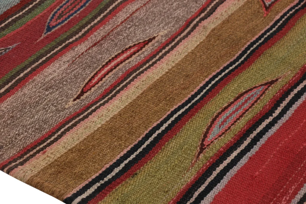 Vintage Heriz Striped Kilim