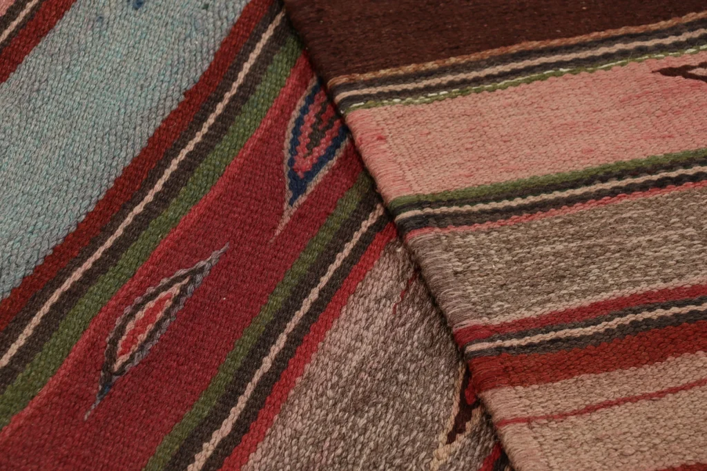 Vintage Heriz Striped Kilim