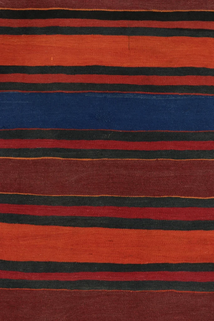 Vintage Shahsavan Striped Geometric Kilim
