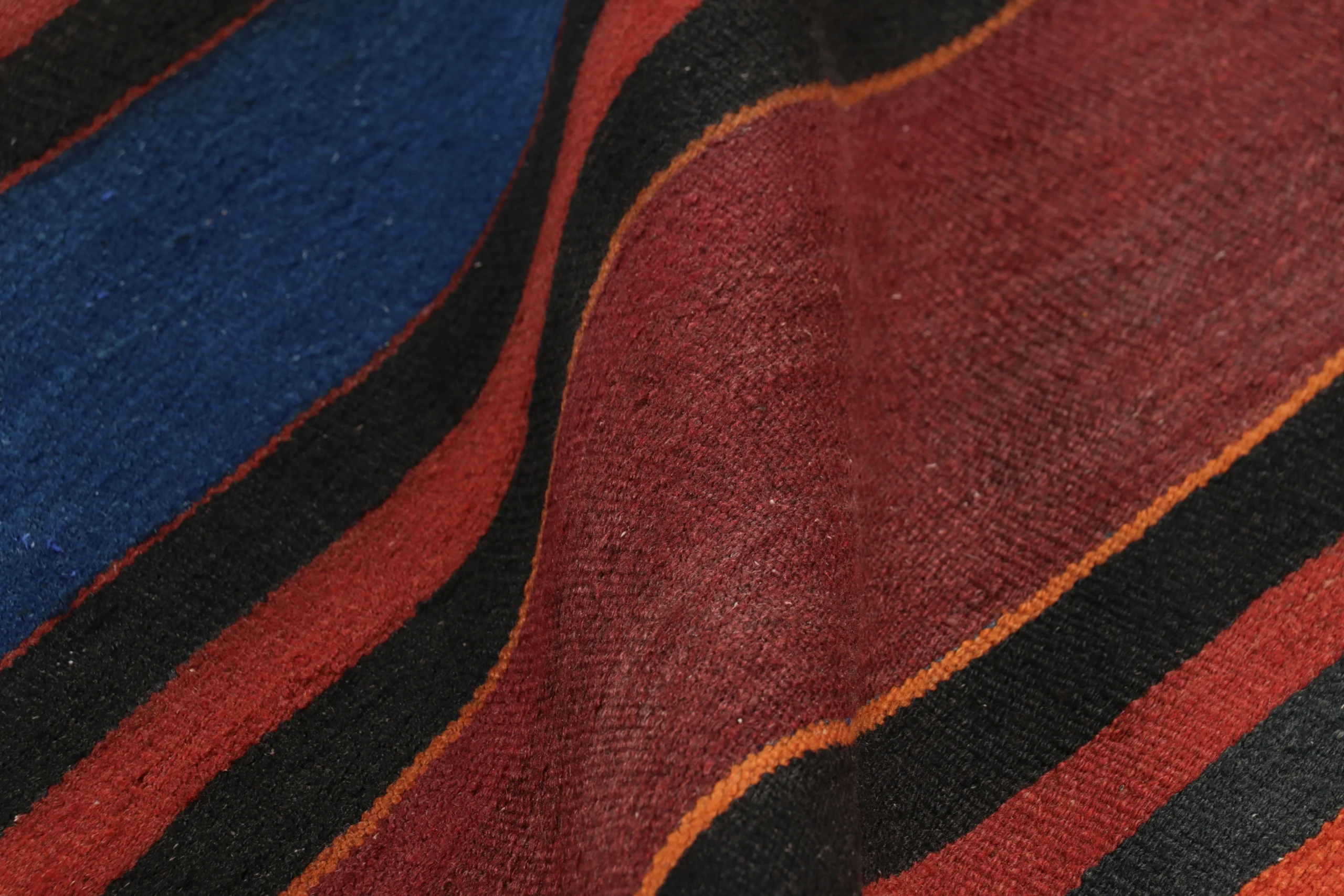 Vintage Shahsavan Striped Geometric Kilim