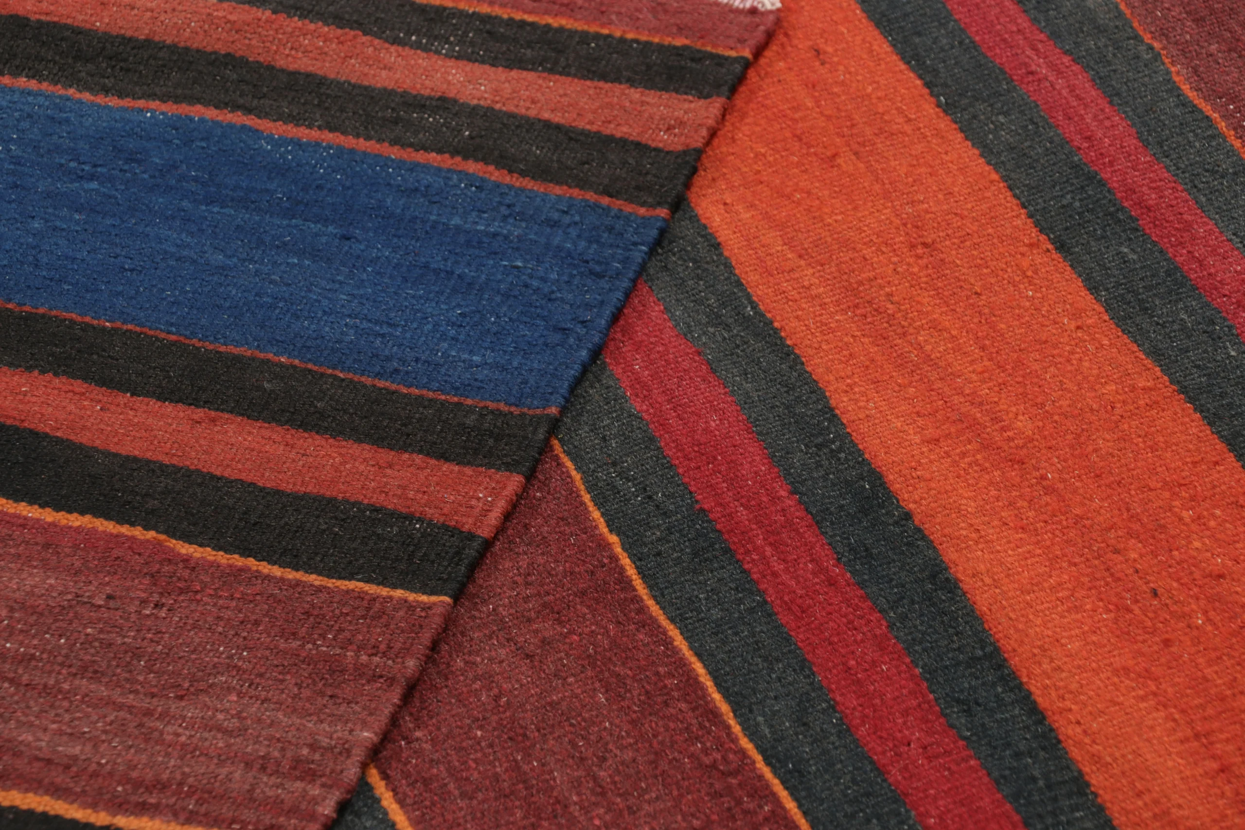 Vintage Shahsavan Striped Geometric Kilim