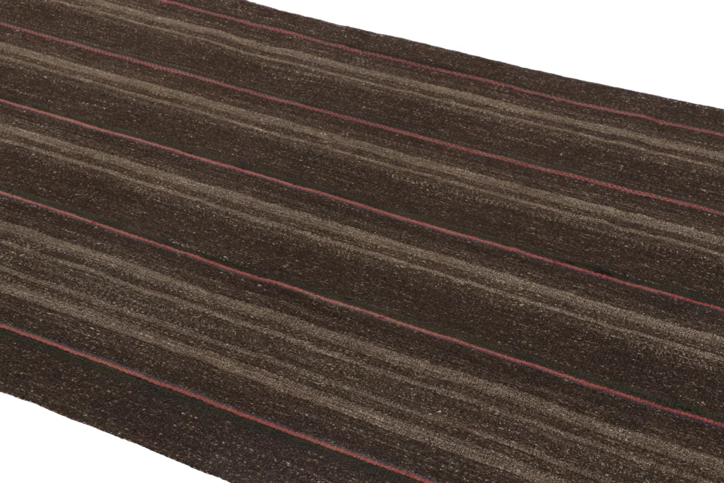 Vintage Azerbaijani Striped Geometric Kilim