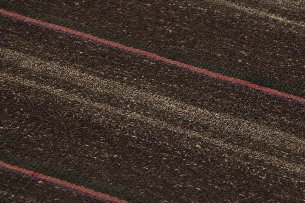Vintage Azerbaijani Striped Geometric Kilim