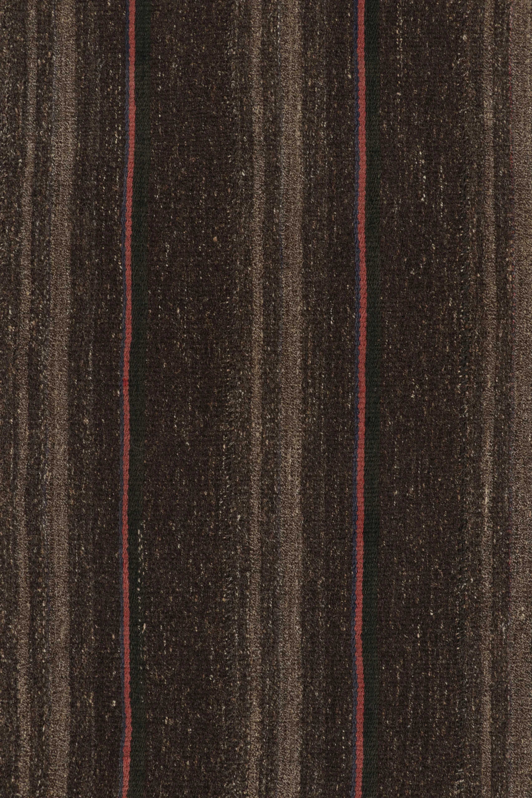 Vintage Azerbaijani Striped Geometric Kilim
